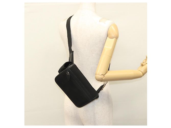 BALLY Marsupio in tela nero e argento Auth th5841 - vista 27