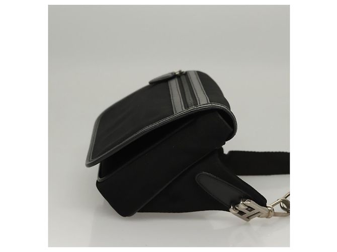 BALLY Marsupio in tela nero e argento Auth th5841 - vista 4