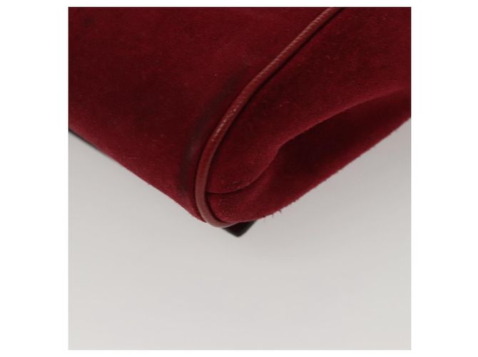 Céline Bolsa de Ombro CELINE em Couro Suede Vermelho Dourado Auth bs23556 - vista 13