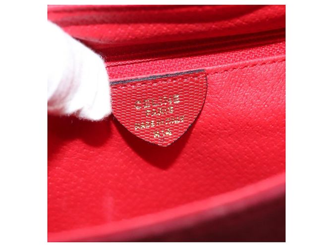 Céline Bolsa de Ombro CELINE em Couro Suede Vermelho Dourado Auth bs23556 - vista 15
