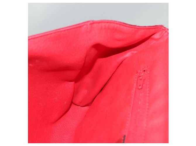 Céline Bolsa de Ombro CELINE em Couro Suede Vermelho Dourado Auth bs23556 - vista 18