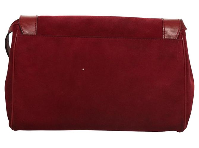 Céline Bolsa de Ombro CELINE em Couro Suede Vermelho Dourado Auth bs23556 - vista 3
