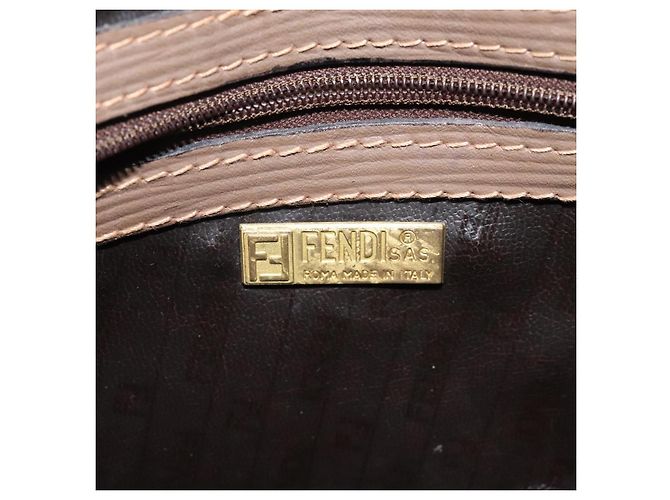 Fendi Borsa a spalla in tela Zucchino beige Auth ep8208 - vista 15