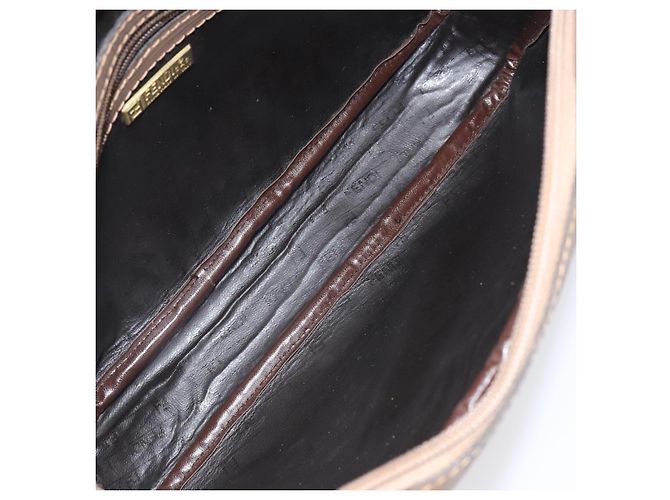 Fendi Borsa a spalla in tela Zucchino beige Auth ep8208 - vista 16