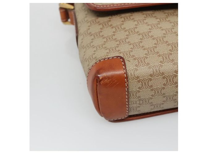 Céline Borsa a Spalla in Tela Macadam CELINE Beige Oro Auth 116806 D'oro - vista 11