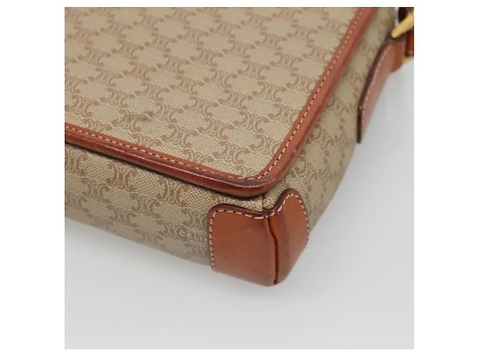 Céline Borsa a Spalla in Tela Macadam CELINE Beige Oro Auth 116806 D'oro - vista 12