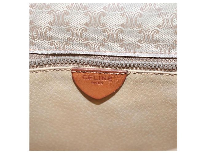 Céline Borsa a Spalla in Tela Macadam CELINE Beige Oro Auth 116806 D'oro - vista 15