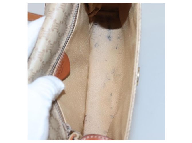 Céline Borsa a Spalla in Tela Macadam CELINE Beige Oro Auth 116806 D'oro - vista 16