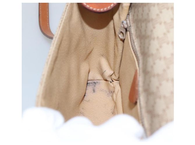 Céline Borsa a Spalla in Tela Macadam CELINE Beige Oro Auth 116806 D'oro - vista 18
