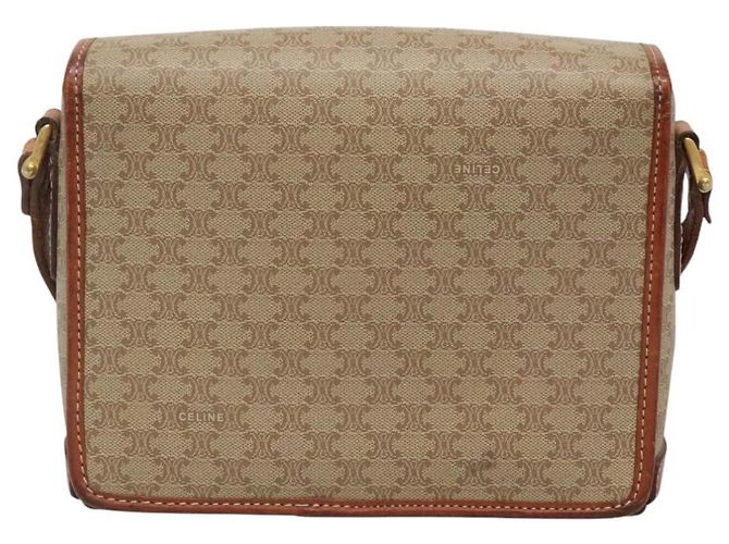 Céline Borsa a Spalla in Tela Macadam CELINE Beige Oro Auth 116806 D'oro - vista 3