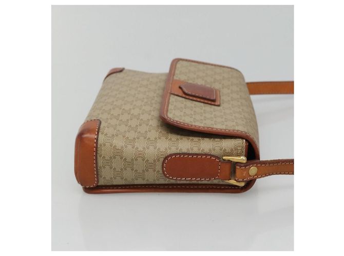 Céline Borsa a Spalla in Tela Macadam CELINE Beige Oro Auth 116806 D'oro - vista 4