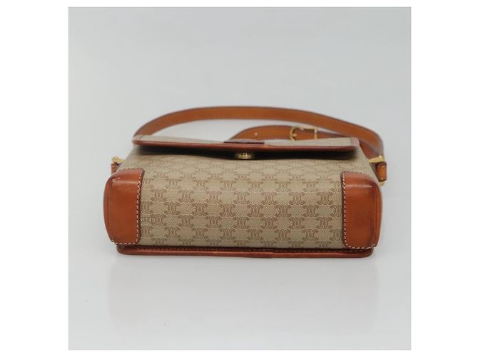 Céline Borsa a Spalla in Tela Macadam CELINE Beige Oro Auth 116806 D'oro - vista 9
