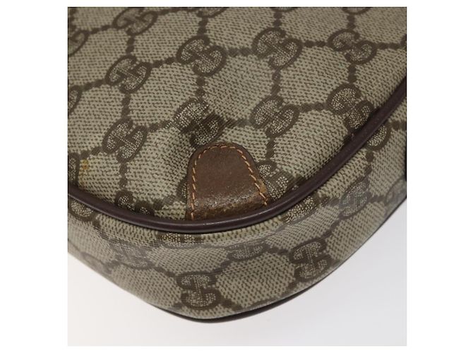 GUCCI GG Supreme Web Borsa Sherry Linea PVC Beige Oro 156 02 066 Auth BA802 D'oro - vista 10