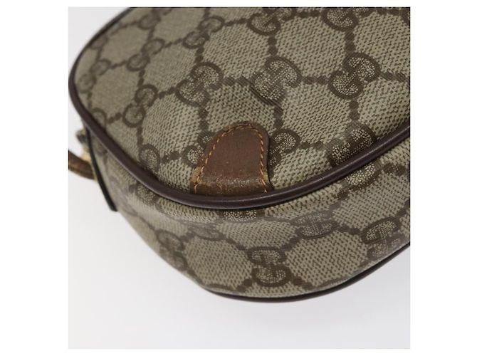 GUCCI GG Supreme Web Borsa Sherry Linea PVC Beige Oro 156 02 066 Auth BA802 D'oro - vista 11