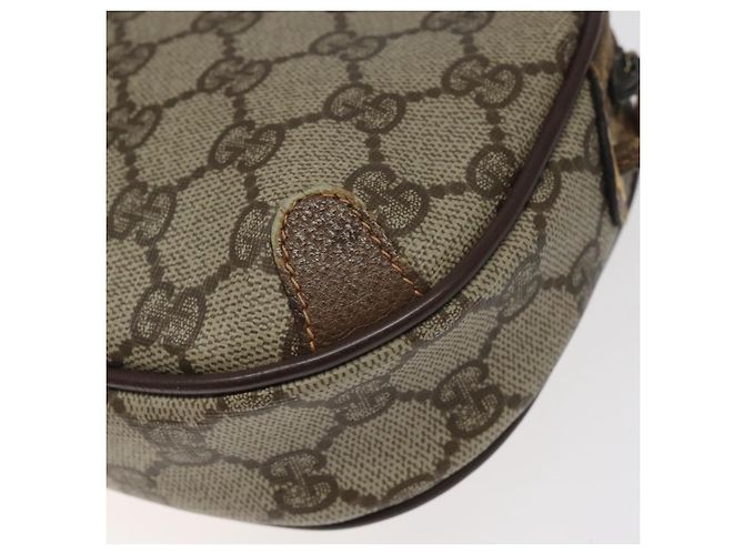 GUCCI GG Supreme Web Borsa Sherry Linea PVC Beige Oro 156 02 066 Auth BA802 D'oro - vista 12