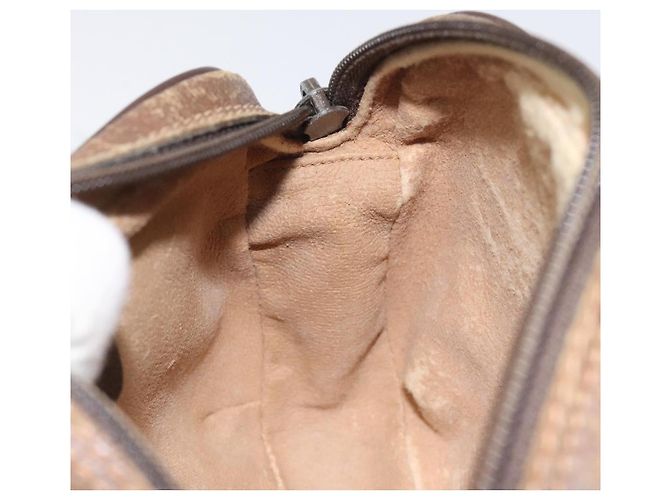 GUCCI GG Supreme Web Borsa Sherry Linea PVC Beige Oro 156 02 066 Auth BA802 D'oro - vista 18