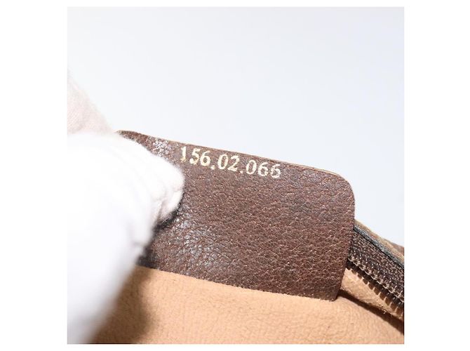 GUCCI GG Supreme Web Borsa Sherry Linea PVC Beige Oro 156 02 066 Auth BA802 D'oro - vista 20