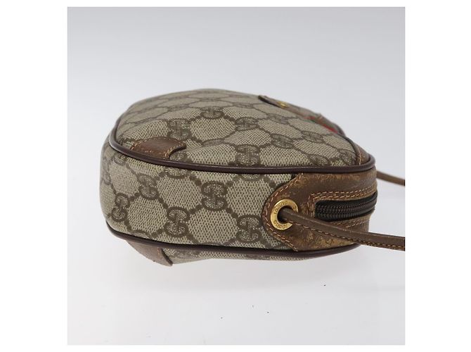 GUCCI GG Supreme Web Borsa Sherry Linea PVC Beige Oro 156 02 066 Auth BA802 D'oro - vista 4
