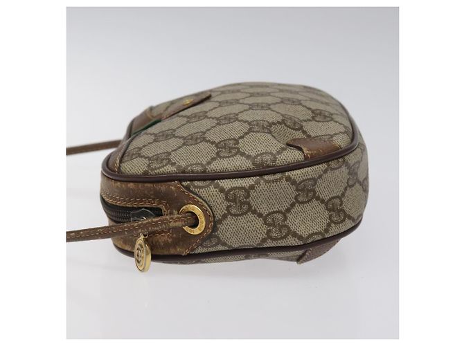 GUCCI GG Supreme Web Borsa Sherry Linea PVC Beige Oro 156 02 066 Auth BA802 D'oro - vista 5