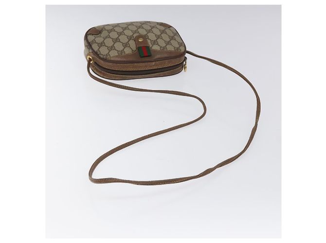 GUCCI GG Supreme Web Borsa Sherry Linea PVC Beige Oro 156 02 066 Auth BA802 D'oro - vista 7