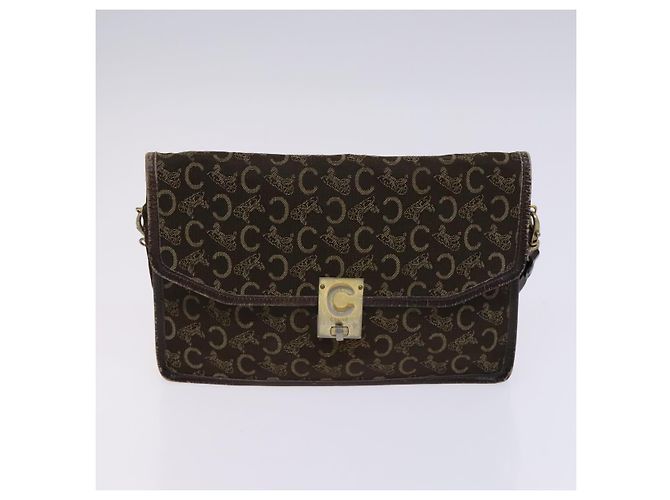 Céline Borsa a spalla CELINE C Sulky Boston Canvas 2Set Marrone Blu Navy Auth EC949 - vista 10