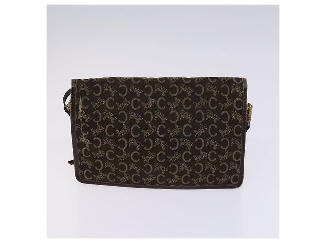 Céline Borsa a spalla CELINE C Sulky Boston Canvas 2Set Marrone Blu Navy Auth EC949 - vista 11