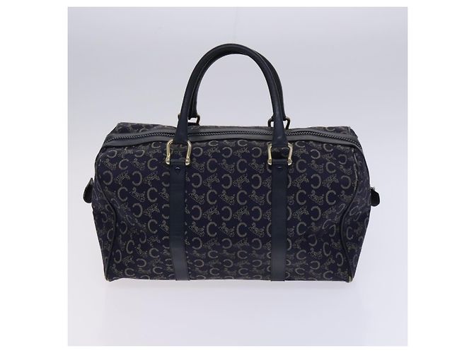 Céline Borsa a spalla CELINE C Sulky Boston Canvas 2Set Marrone Blu Navy Auth EC949 - vista 3