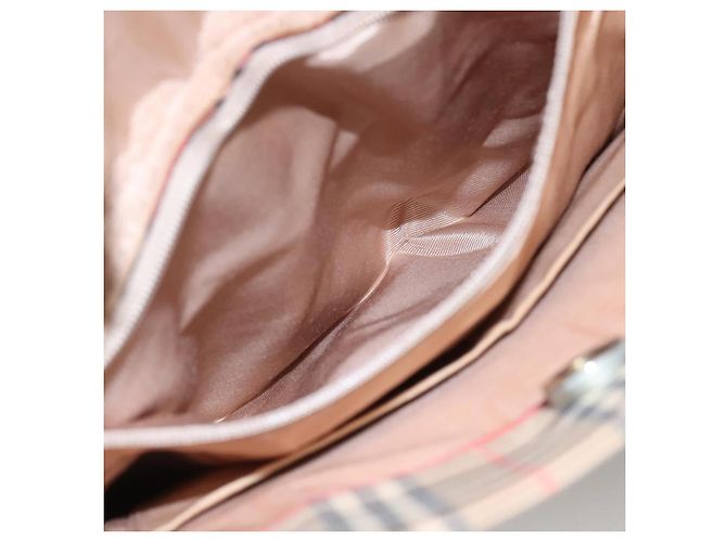Borsa a spalla Burberry Nova Check in tela beige rossa oro Auth BD1088 Rosso D'oro - vista 19