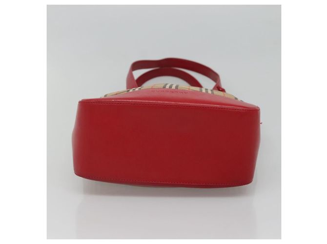 Borsa a spalla Burberry Nova Check in tela beige rossa oro Auth BD1088 Rosso D'oro - vista 9