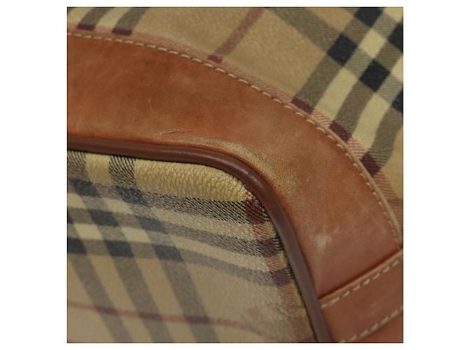Autre Marque Burberrys Nova Check Schultertasche aus PVC Leder Beige Braun Gold Auth EC731 Golden - Ansicht 13