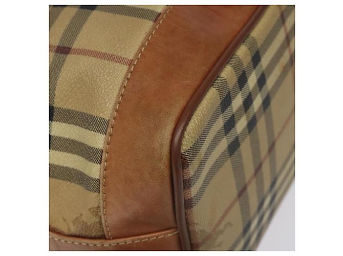 Autre Marque Burberrys Nova Check Schultertasche aus PVC Leder Beige Braun Gold Auth EC731 Golden - Ansicht 14