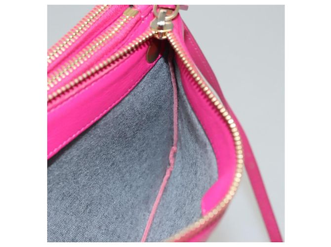 Céline Borsa Trio CELINE Borsa a Spalla Pelle Rosa Oro Auth mr1159 D'oro - vista 18