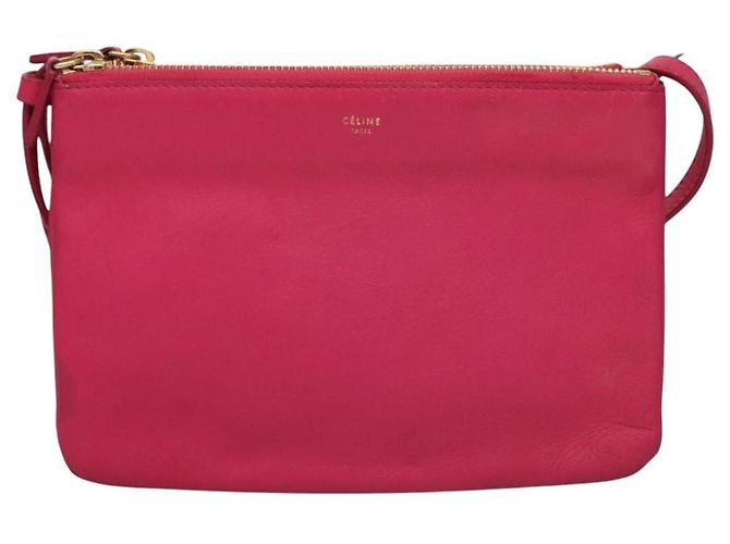 Céline Borsa Trio CELINE Borsa a Spalla Pelle Rosa Oro Auth mr1159 D'oro - vista 2