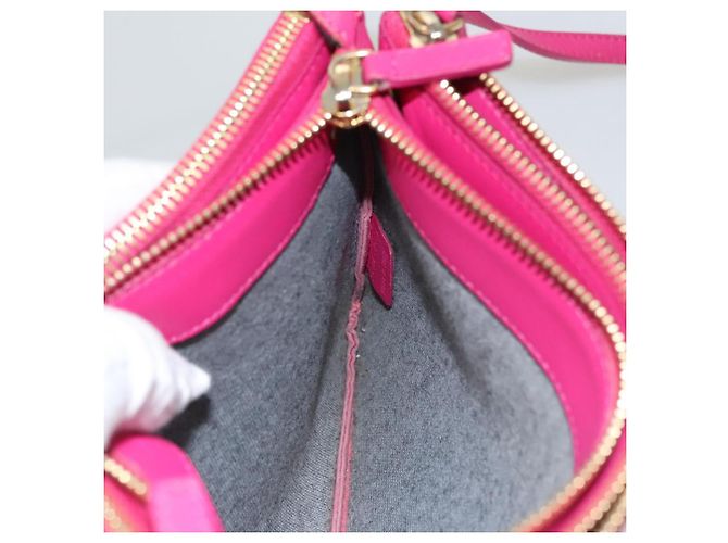 Céline Borsa Trio CELINE Borsa a Spalla Pelle Rosa Oro Auth mr1159 D'oro - vista 21