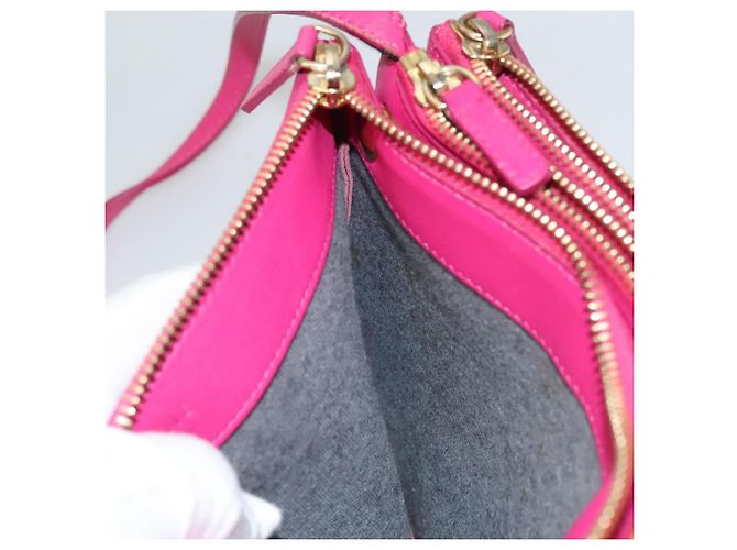 Céline Borsa Trio CELINE Borsa a Spalla Pelle Rosa Oro Auth mr1159 D'oro - vista 24