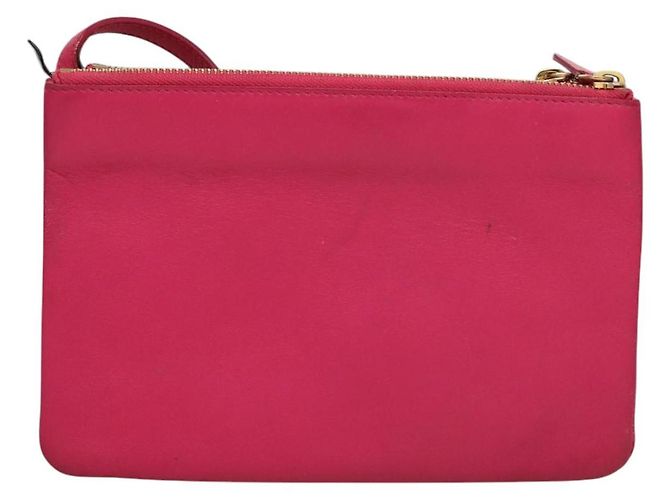 Céline Borsa Trio CELINE Borsa a Spalla Pelle Rosa Oro Auth mr1159 D'oro - vista 3