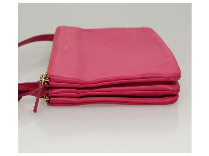 Céline Borsa Trio CELINE Borsa a Spalla Pelle Rosa Oro Auth mr1159 D'oro - vista 5