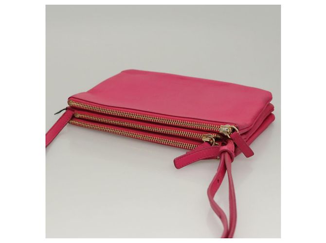 Céline Borsa Trio CELINE Borsa a Spalla Pelle Rosa Oro Auth mr1159 D'oro - vista 6
