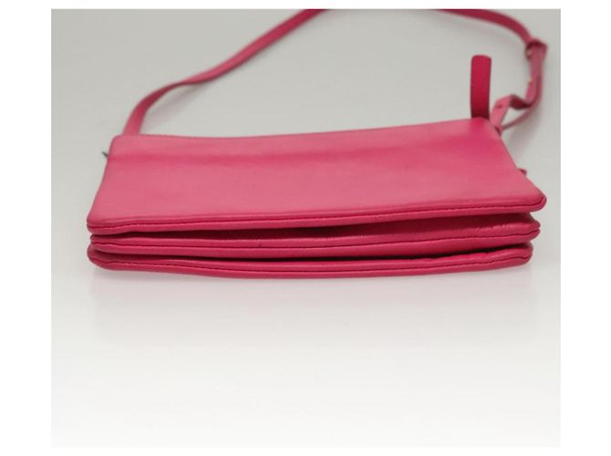Céline Borsa Trio CELINE Borsa a Spalla Pelle Rosa Oro Auth mr1159 D'oro - vista 9