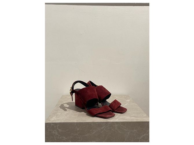 Céline CELINE Sandalen T.EU 38 Wildleder Bordeaux - Ansicht 2