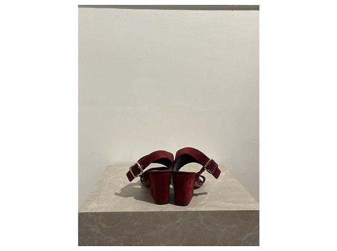 Céline CELINE Sandalen T.EU 38 Wildleder Bordeaux - Ansicht 4