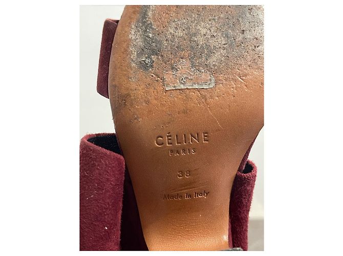 Céline CELINE Sandalen T.EU 38 Wildleder Bordeaux - Ansicht 6