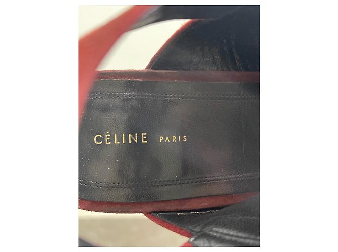 Céline CELINE Sandalen T.EU 38 Wildleder Bordeaux - Ansicht 7