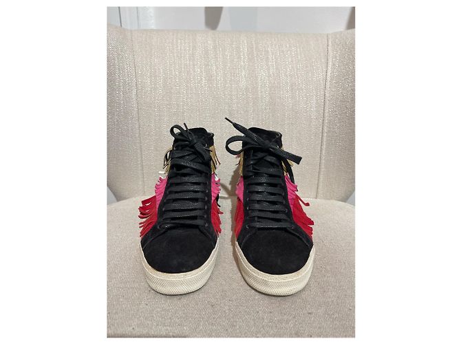 Sneakers SAINT LAURENT T.EU 37.5 Camoscio Nero - vista 2