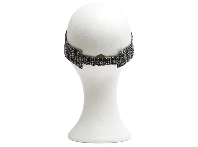 Chanel Visier TU Schwarz Tweed Wendbare Visier Augenbinde OS - Ansicht 2