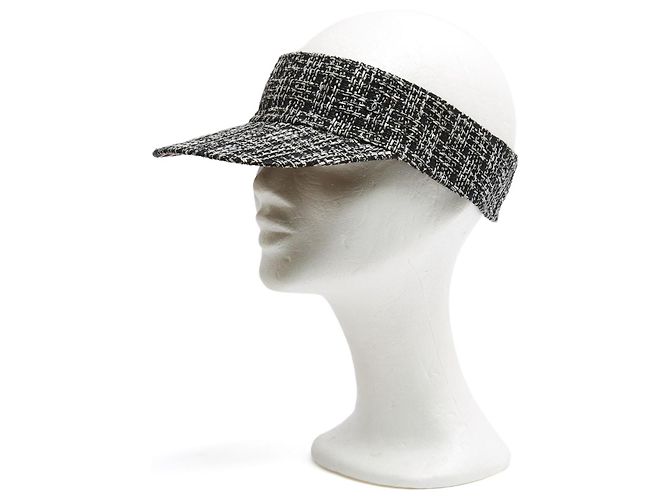 Chanel Visier TU Schwarz Tweed Wendbare Visier Augenbinde OS - Ansicht 3