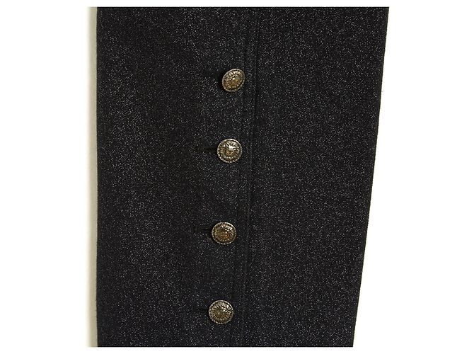 Chanel 2005 Jean FR38 Pantalones de Denim Negros Brillantes UK10 US28 - vista 6