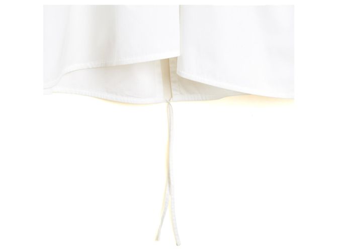 Chloé 2018 Abito Plastron FR40 Camicia in popeline con volant UK12 US10 Chloe Bianco - vista 5