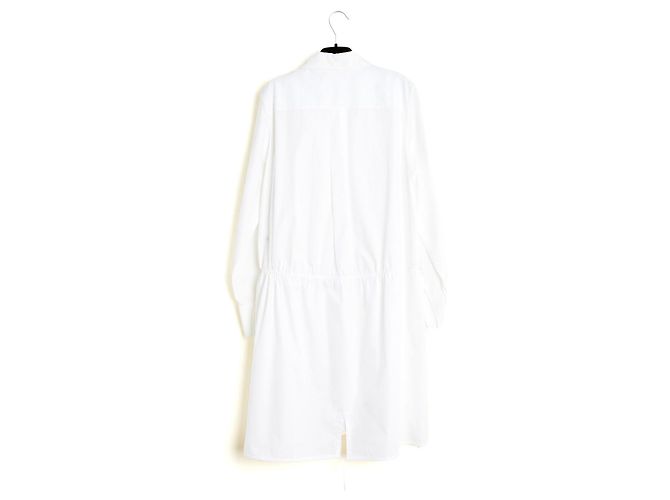 Chloé 2018 Abito Plastron FR40 Camicia in popeline con volant UK12 US10 Chloe Bianco - vista 6