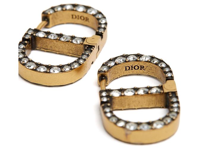 Orecchini a perno in metallo dorato con strass CD 30 Montaigne Christian Dior D'oro - vista 4